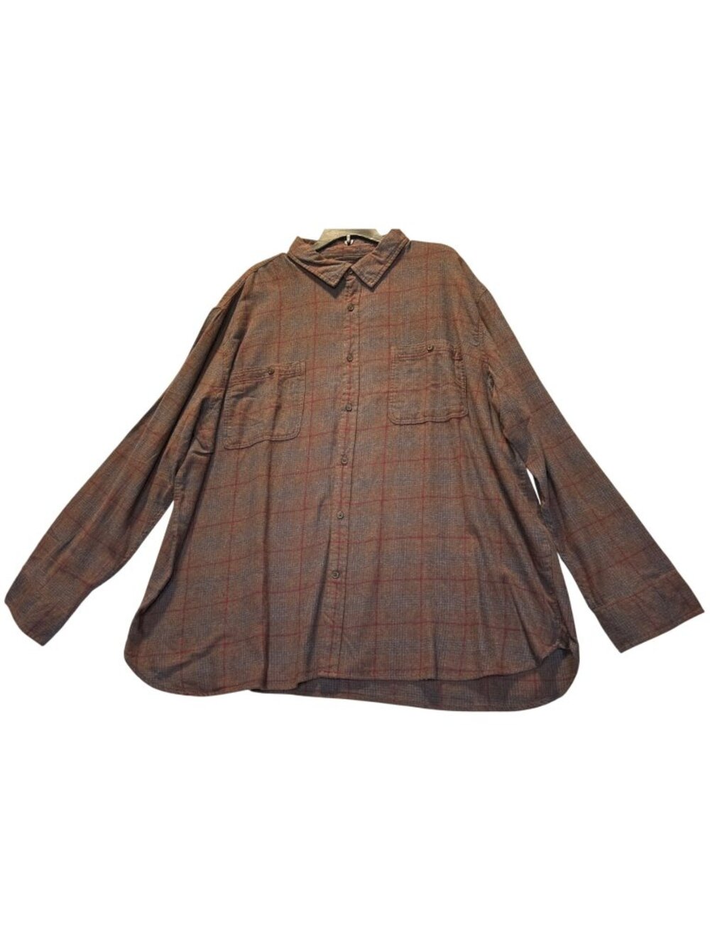 Mutual Weave Mens 3XL Plum Onyx Check Button-Up Shirt Big & Tall Long Sleeve New